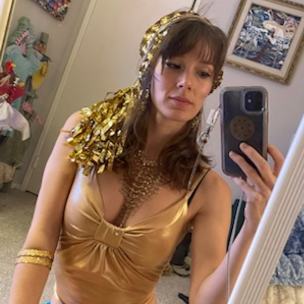 Gold shimmer Crop Top EKA designs